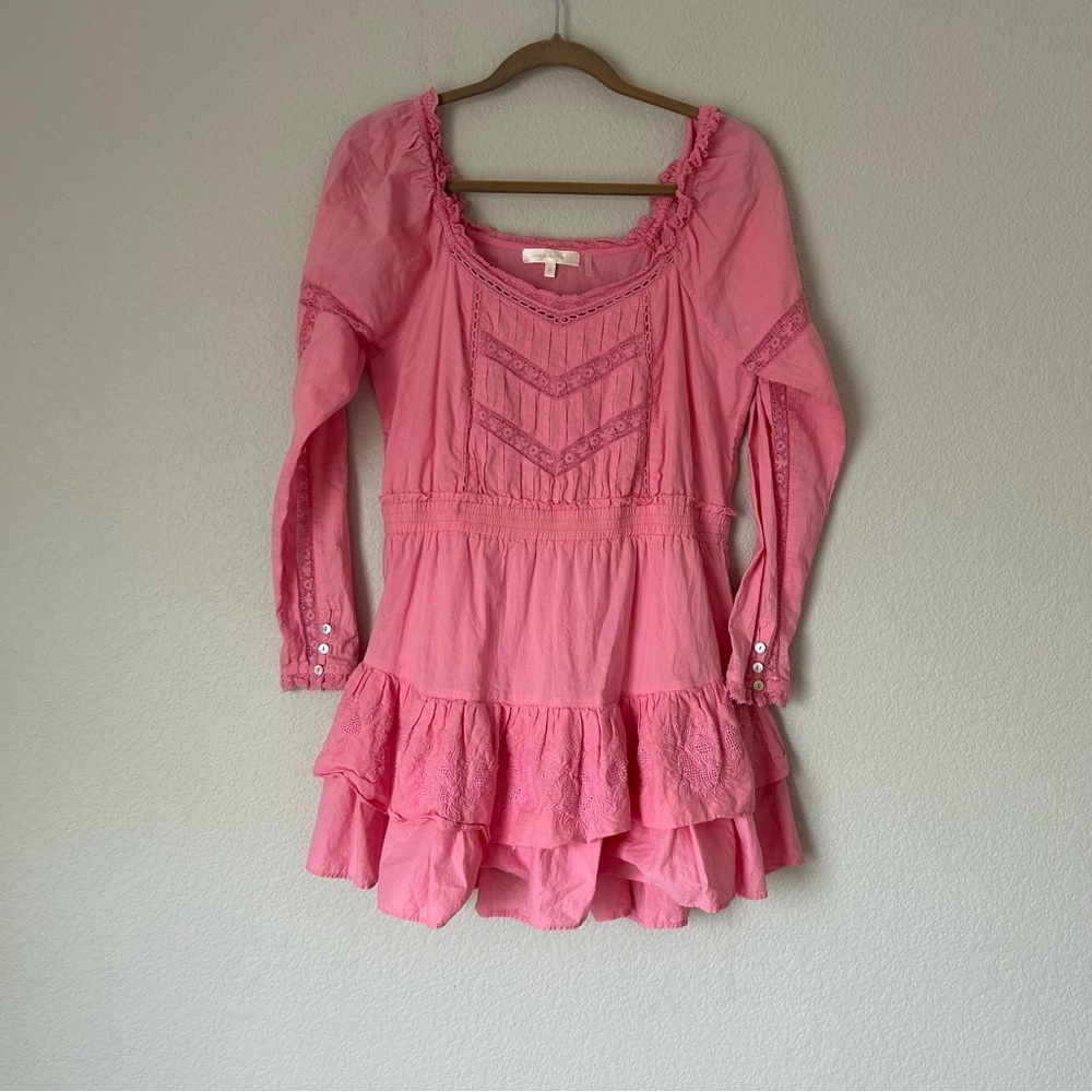 LoveShackFancy Sanaya Mini Dress in Pink - Picture 2 of 6